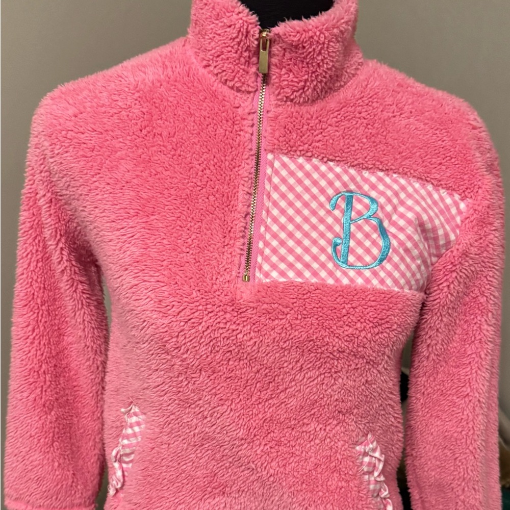 Monogrammed B Pink Fleece Kids Jacket